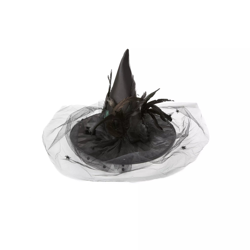 Feathered Black Witch Hat
