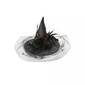Feathered Black Witch Hat