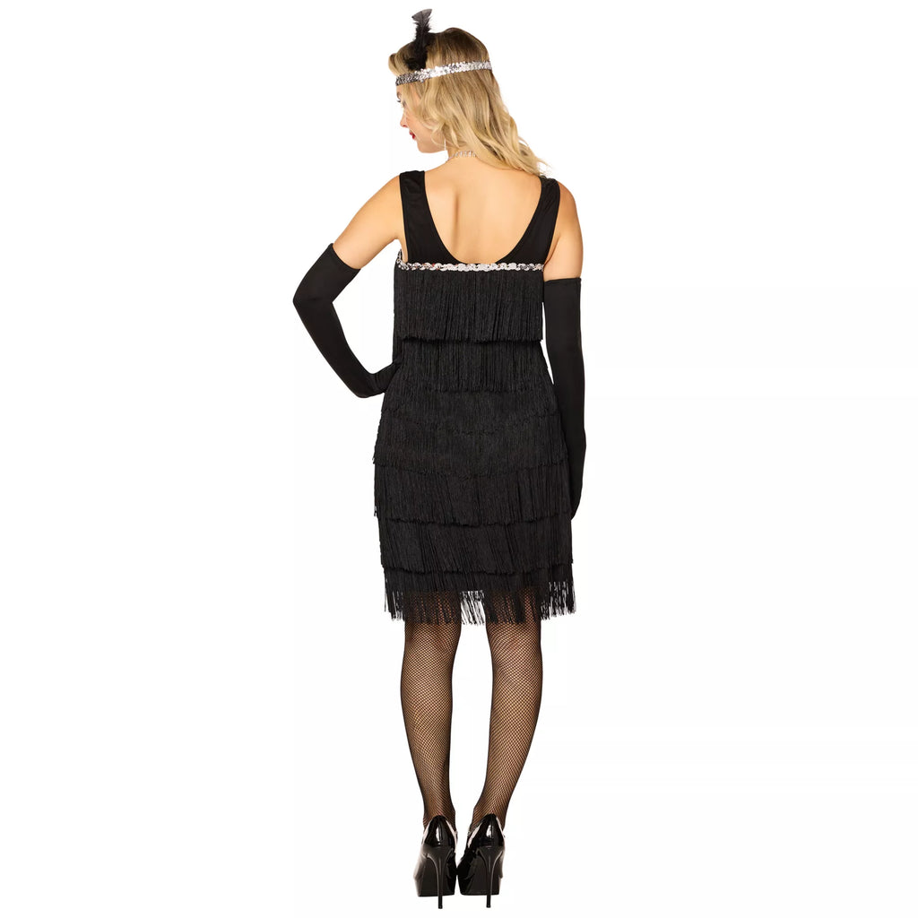 Adult Black Fancy Flapper Dress Costume