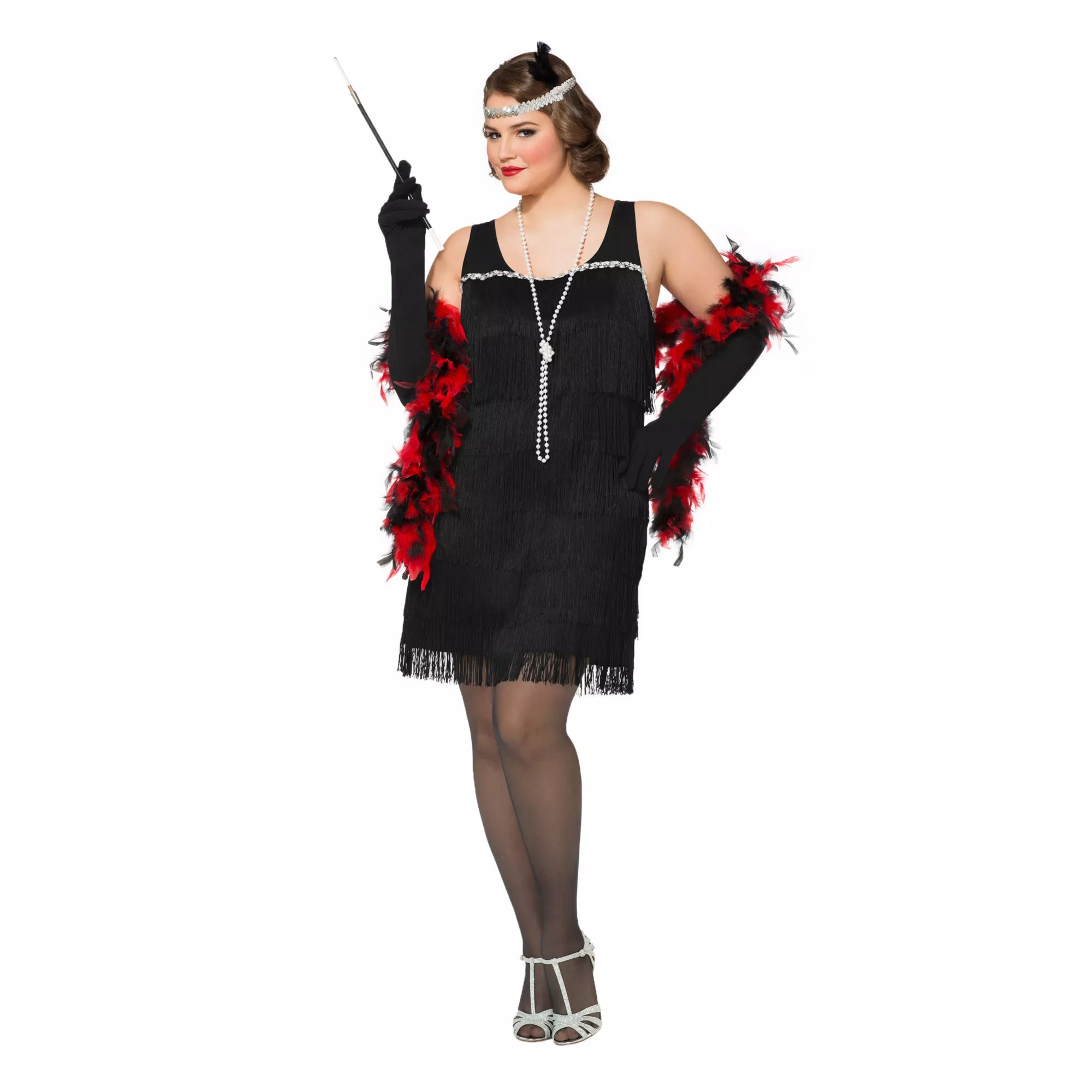 Adult Black Fancy Flapper Dress Costume
