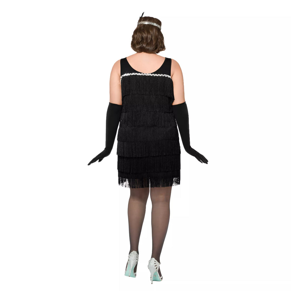 Adult Black Fancy Flapper Dress Costume
