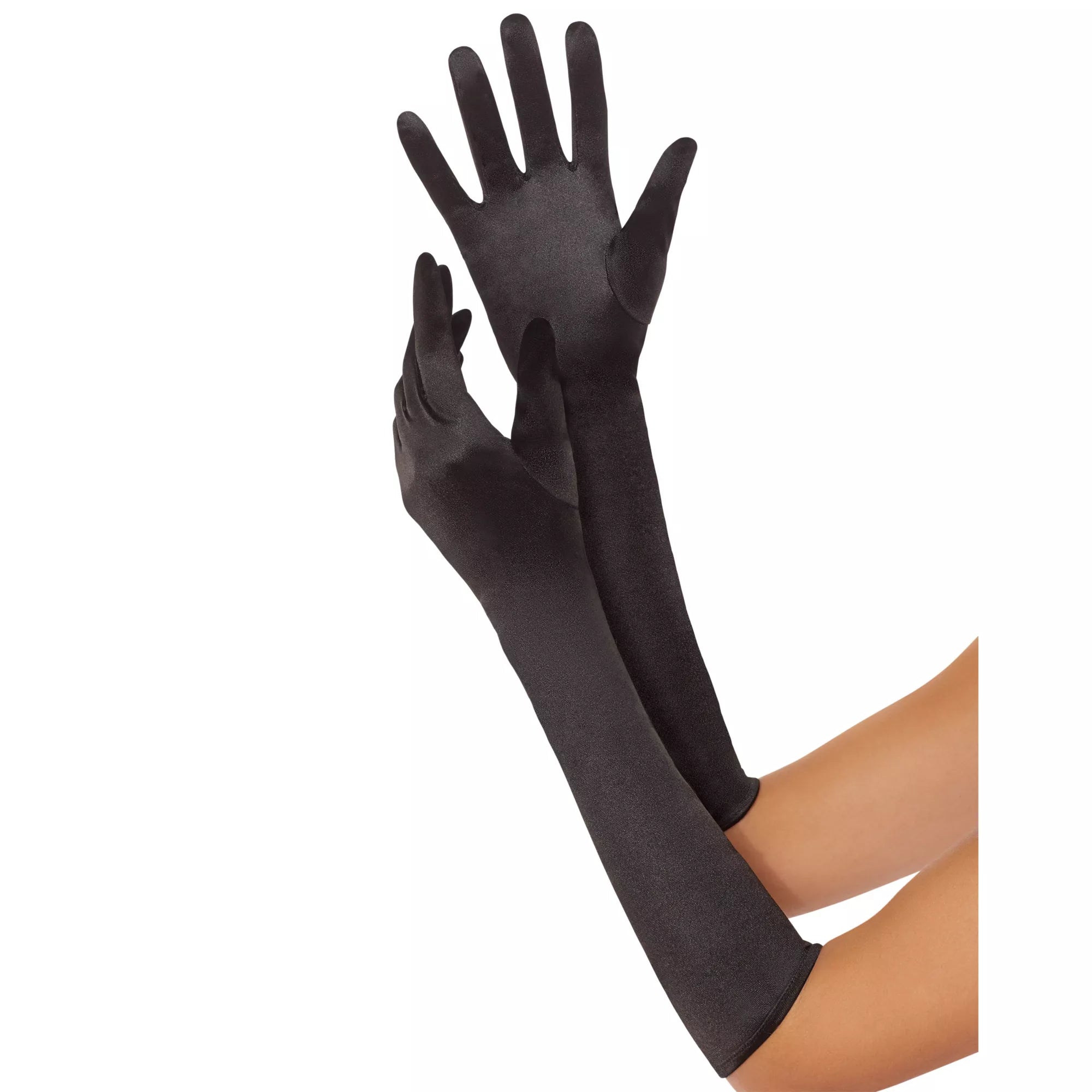 Black Satin Gloves