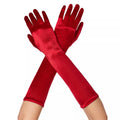 Long Red Satin Gloves
