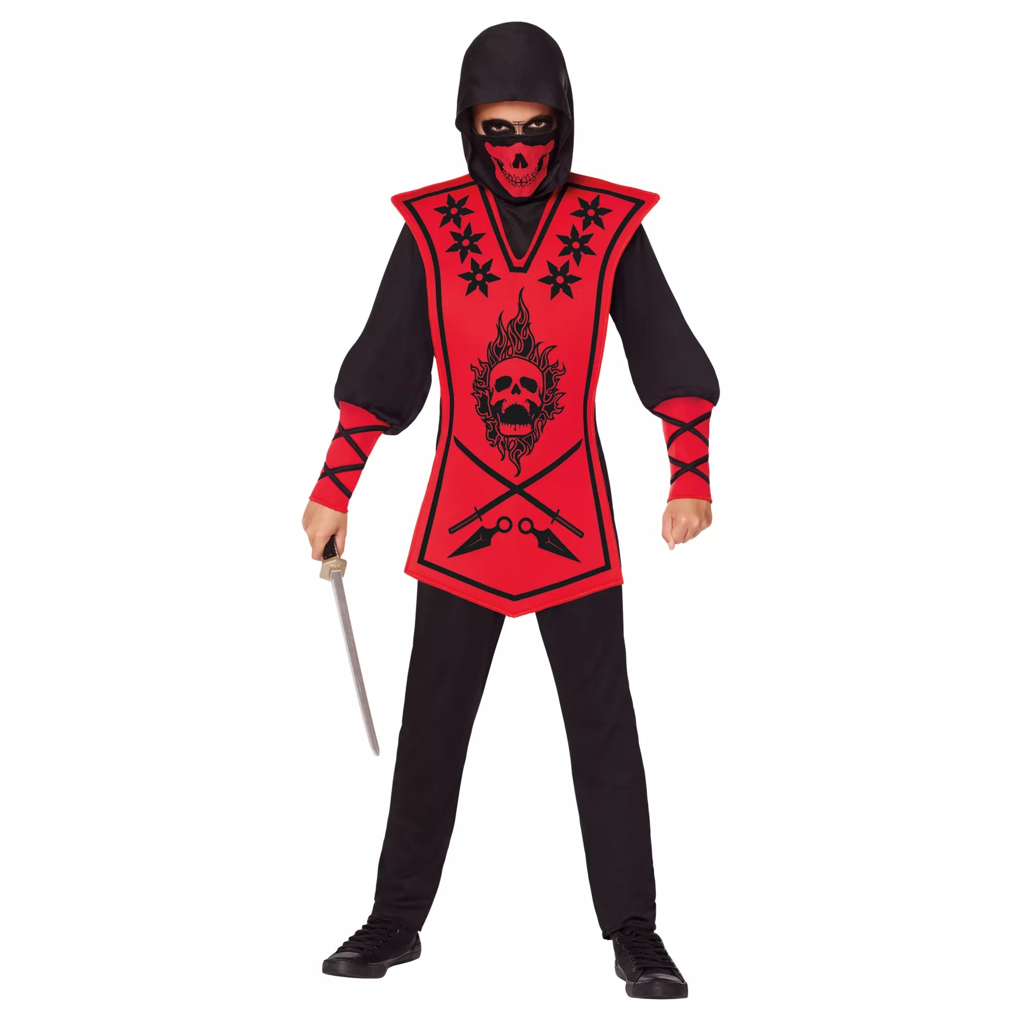 Kids Red Skull Ninja Costume