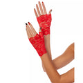 Short Red Lace Gloves