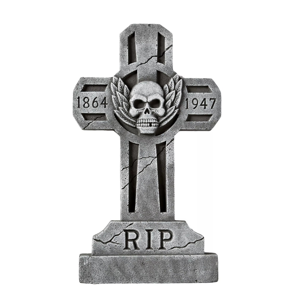 3 Ft Spooky Cross Tombstone