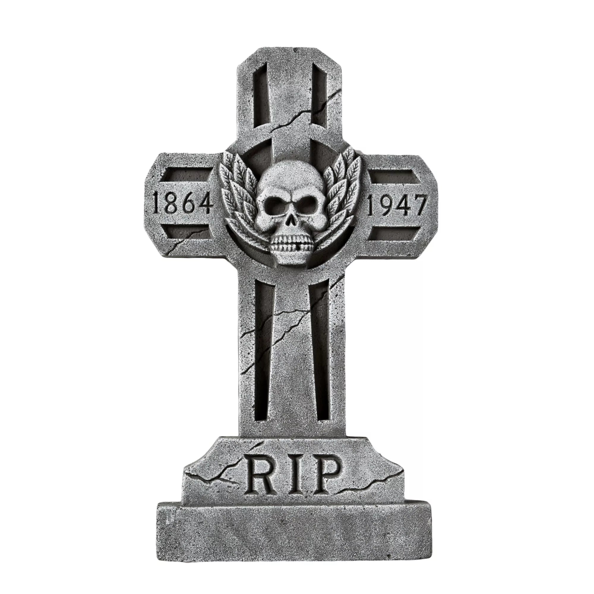 3 Ft Spooky Cross Tombstone
