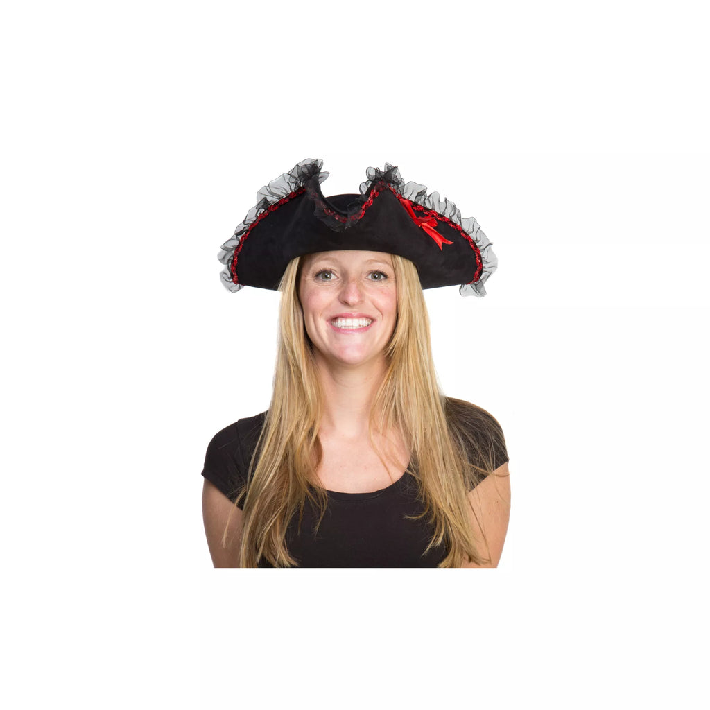 Black and Red Pirate Hat