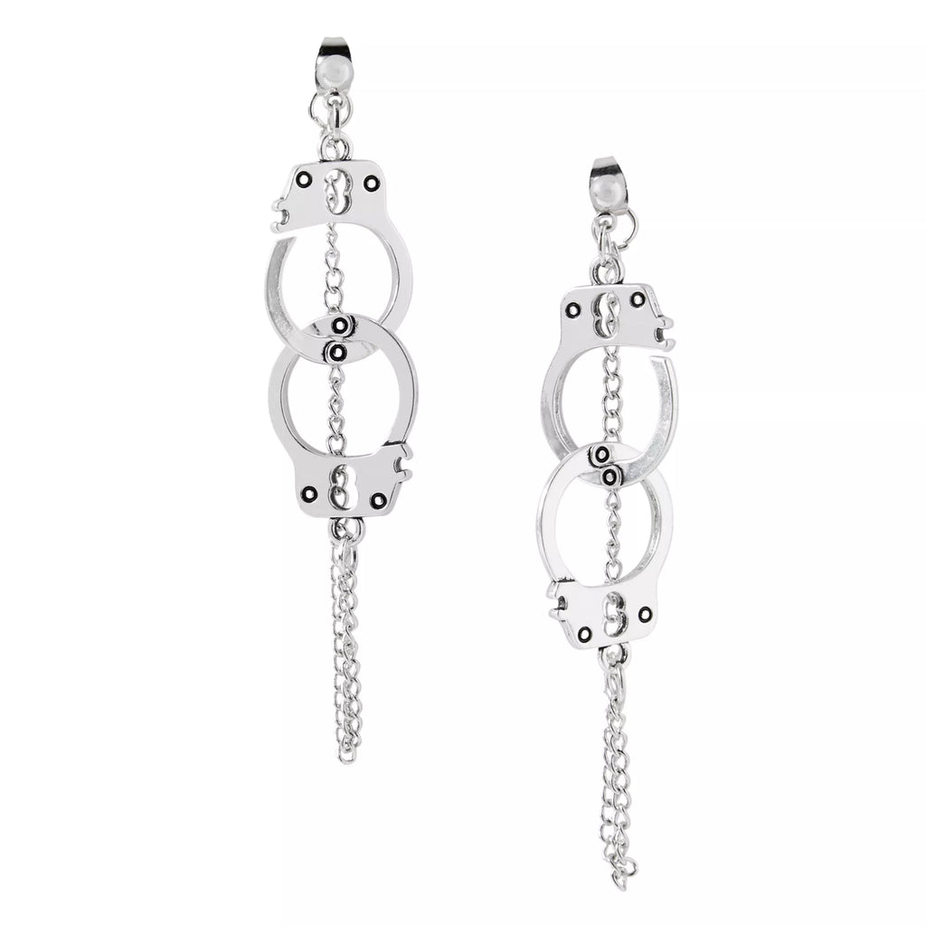 Handcuff Silver Earrings
