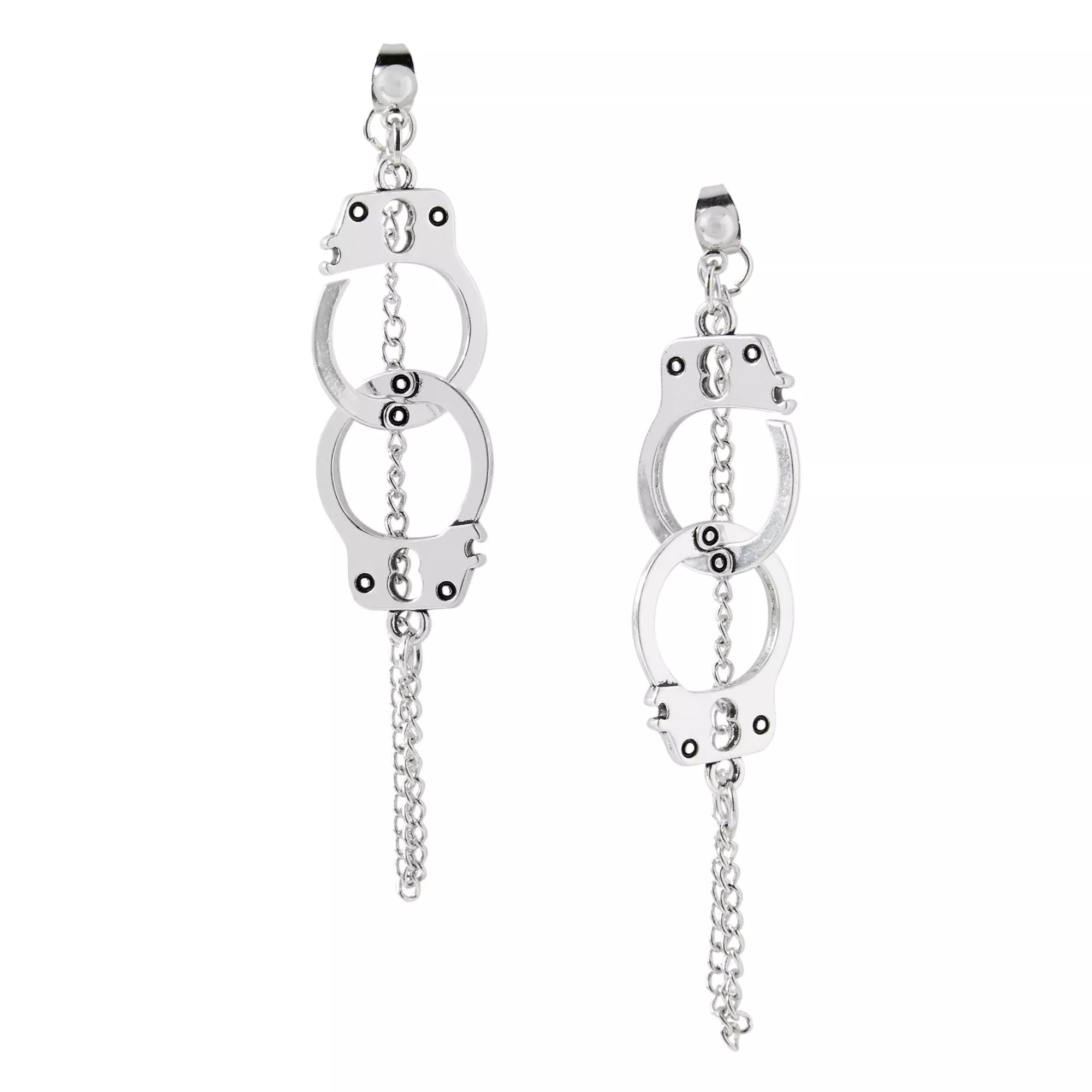 Handcuff Silver Earrings