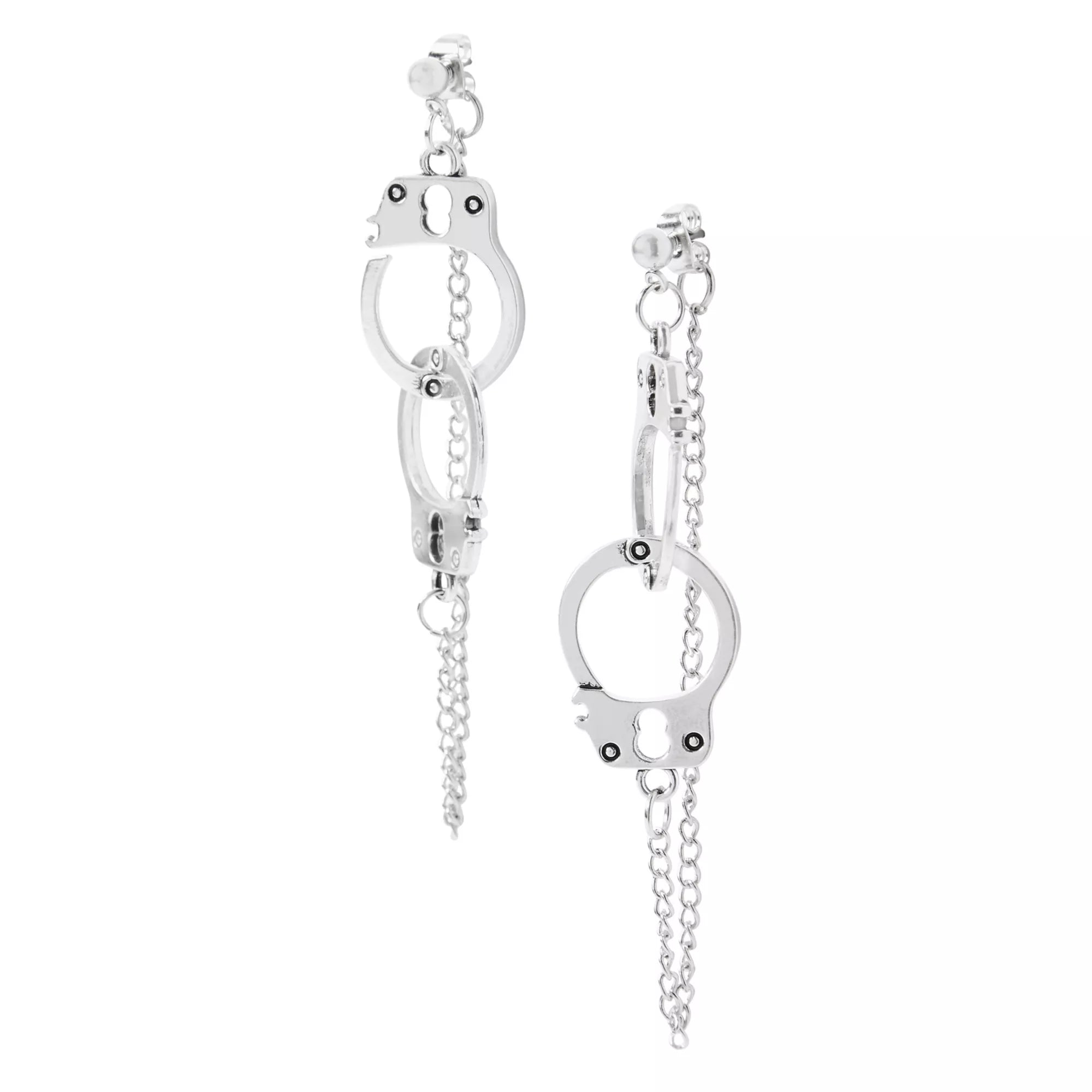 Handcuff Silver Earrings
