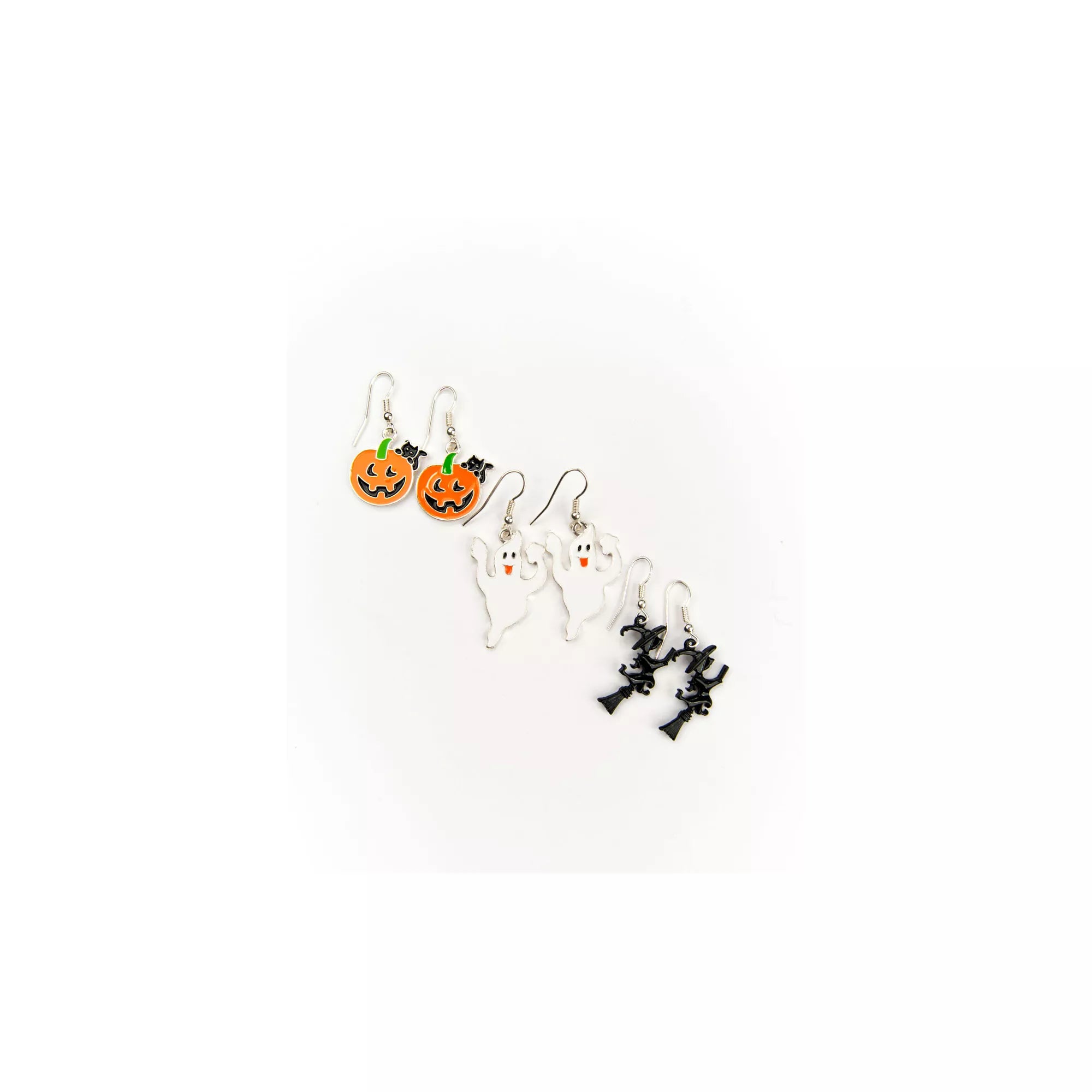 Pumpkin, Ghost and Witch Earrings Set