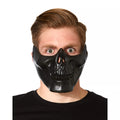 Black Metallic Skull Half Mask