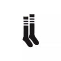 Black with White Striped Knee High Socks