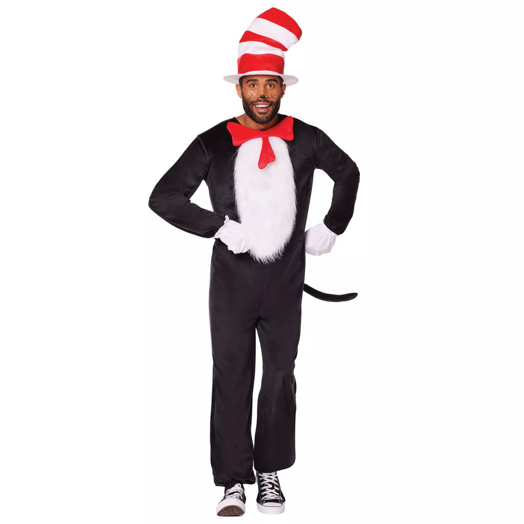 Adult Cat in the Hat One Piece Costume - Dr. Seuss