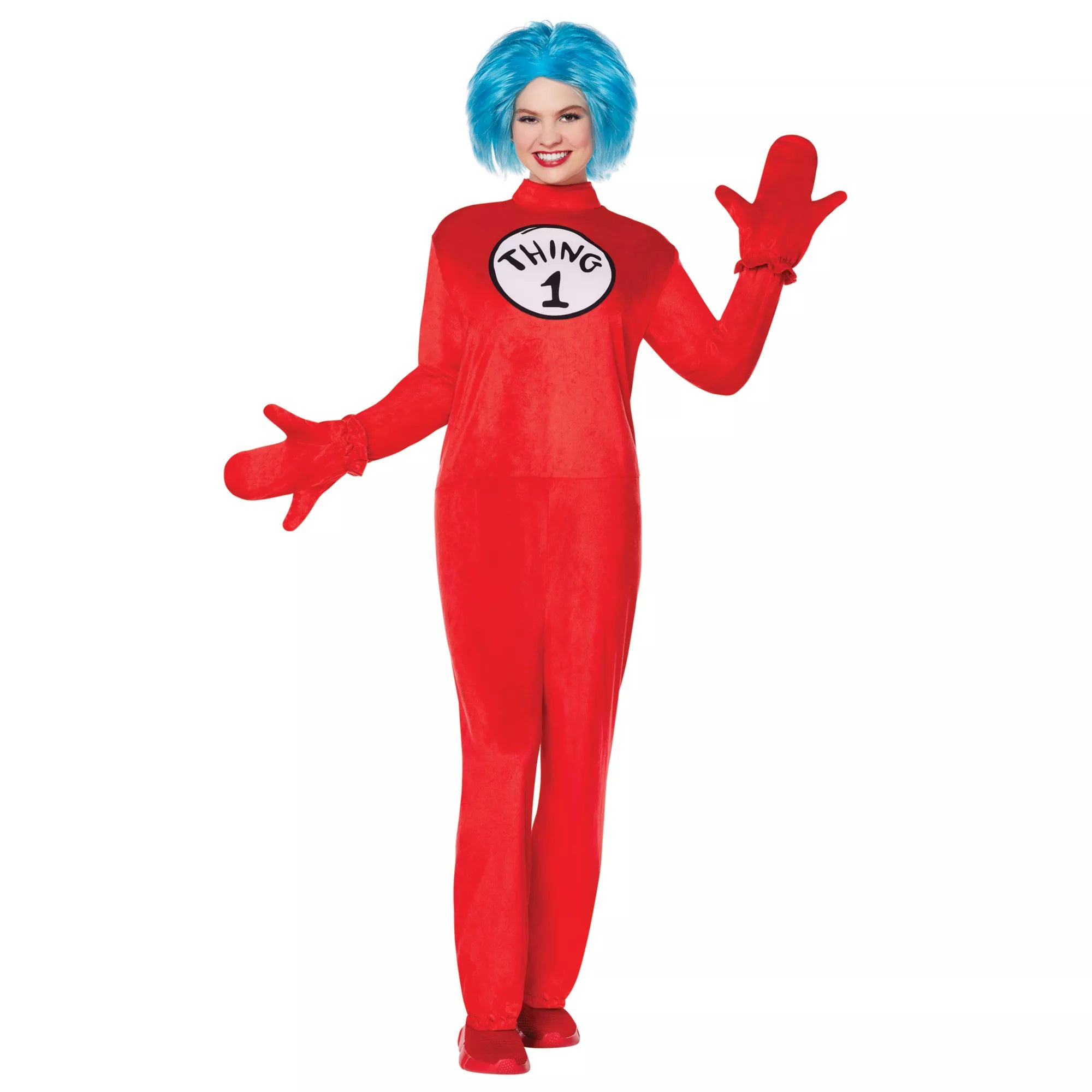Adult Thing 1 and 2 One Piece Costume - Dr. Seuss