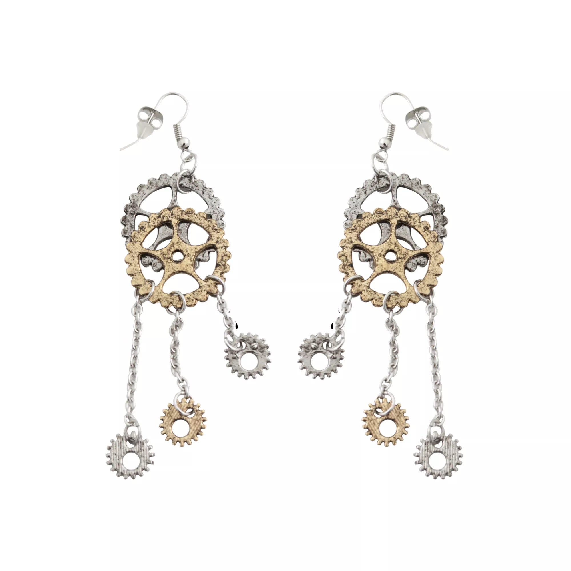 Steampunk Gear Dangle Earrings