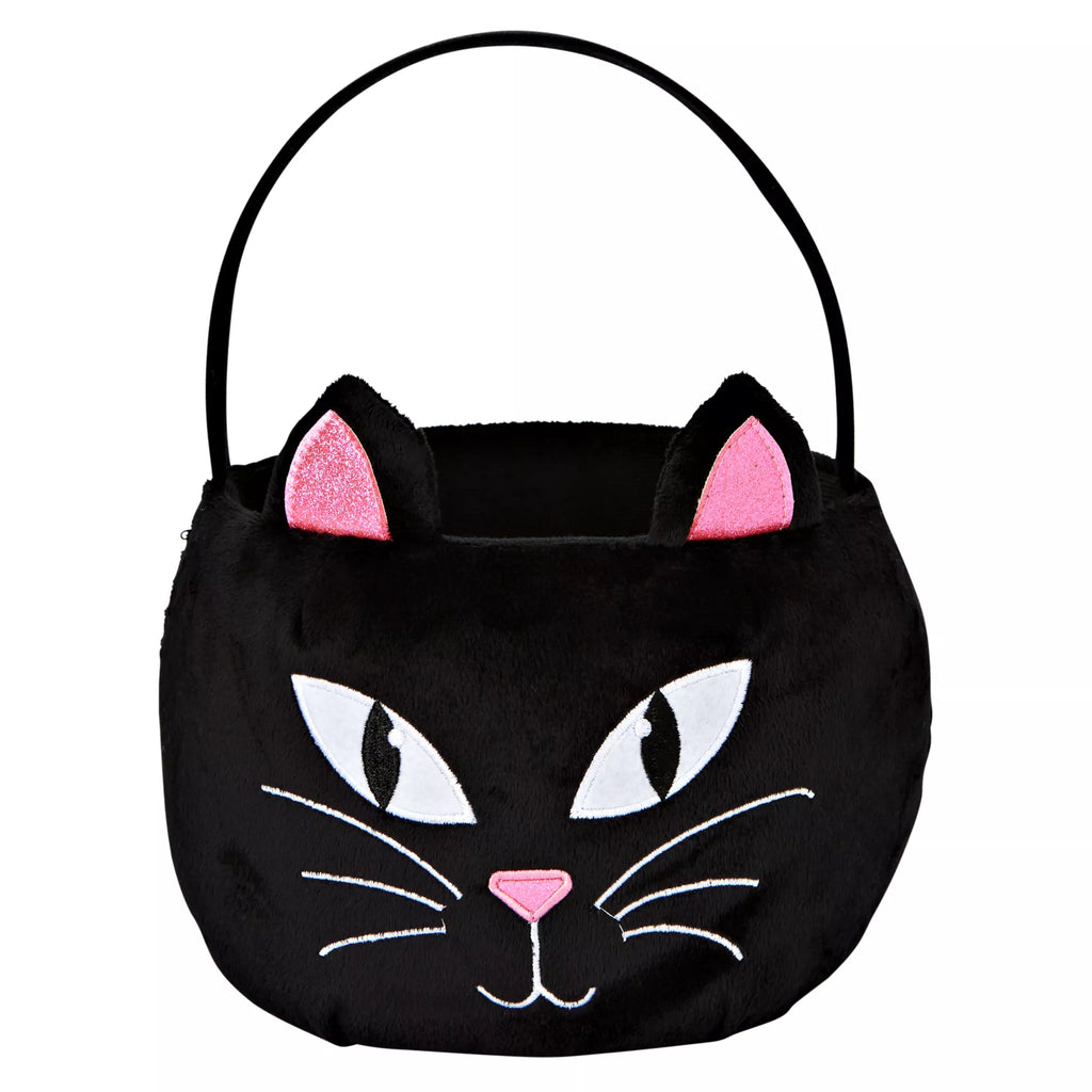 Plush Black Cat Treat Bucket