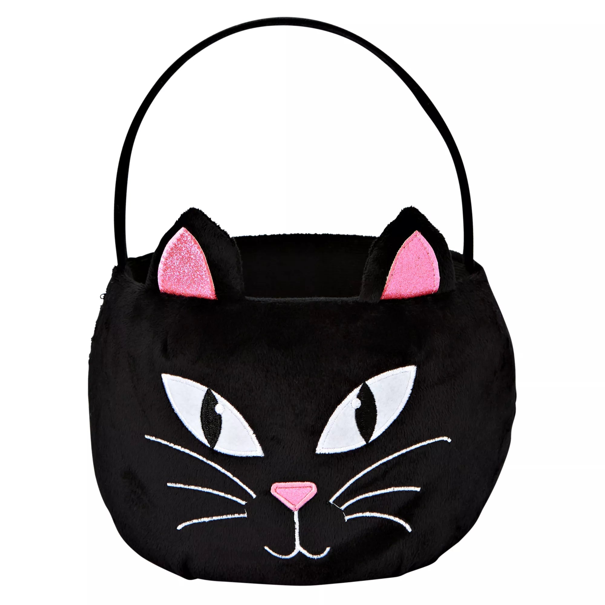 Plush Black Cat Treat Bucket