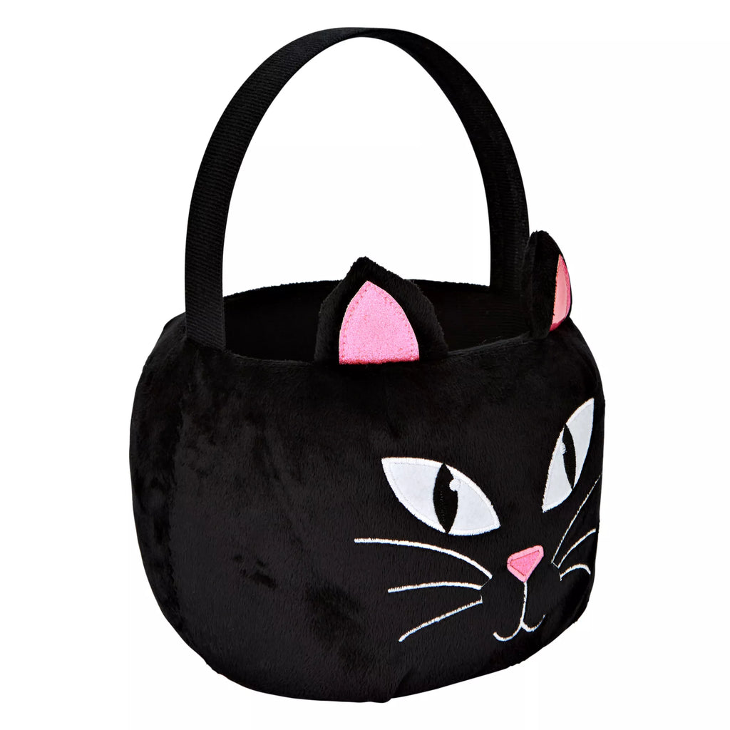 Plush Black Cat Treat Bucket