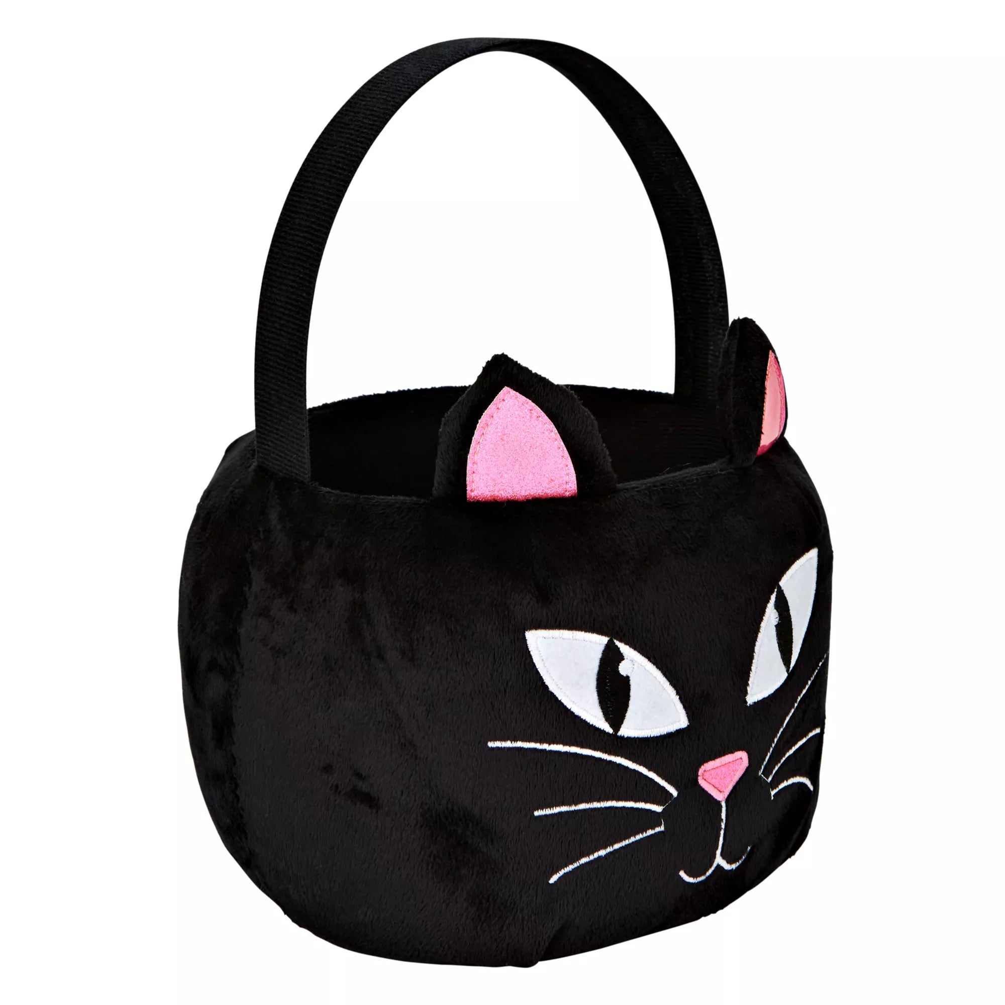 Plush Black Cat Treat Bucket