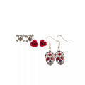 Rose Trio Sugar Skull Earring Set