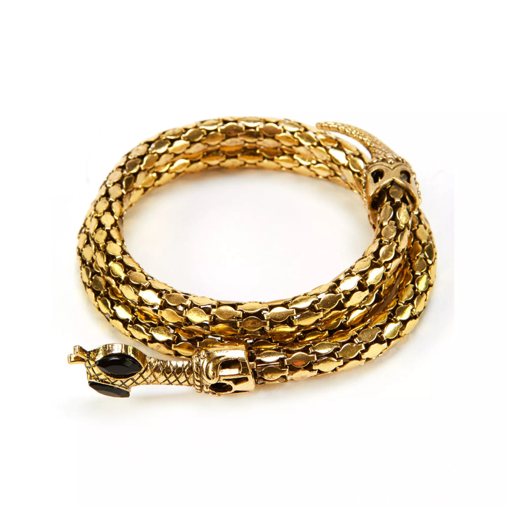 Goldtone Roman Snake Cuff