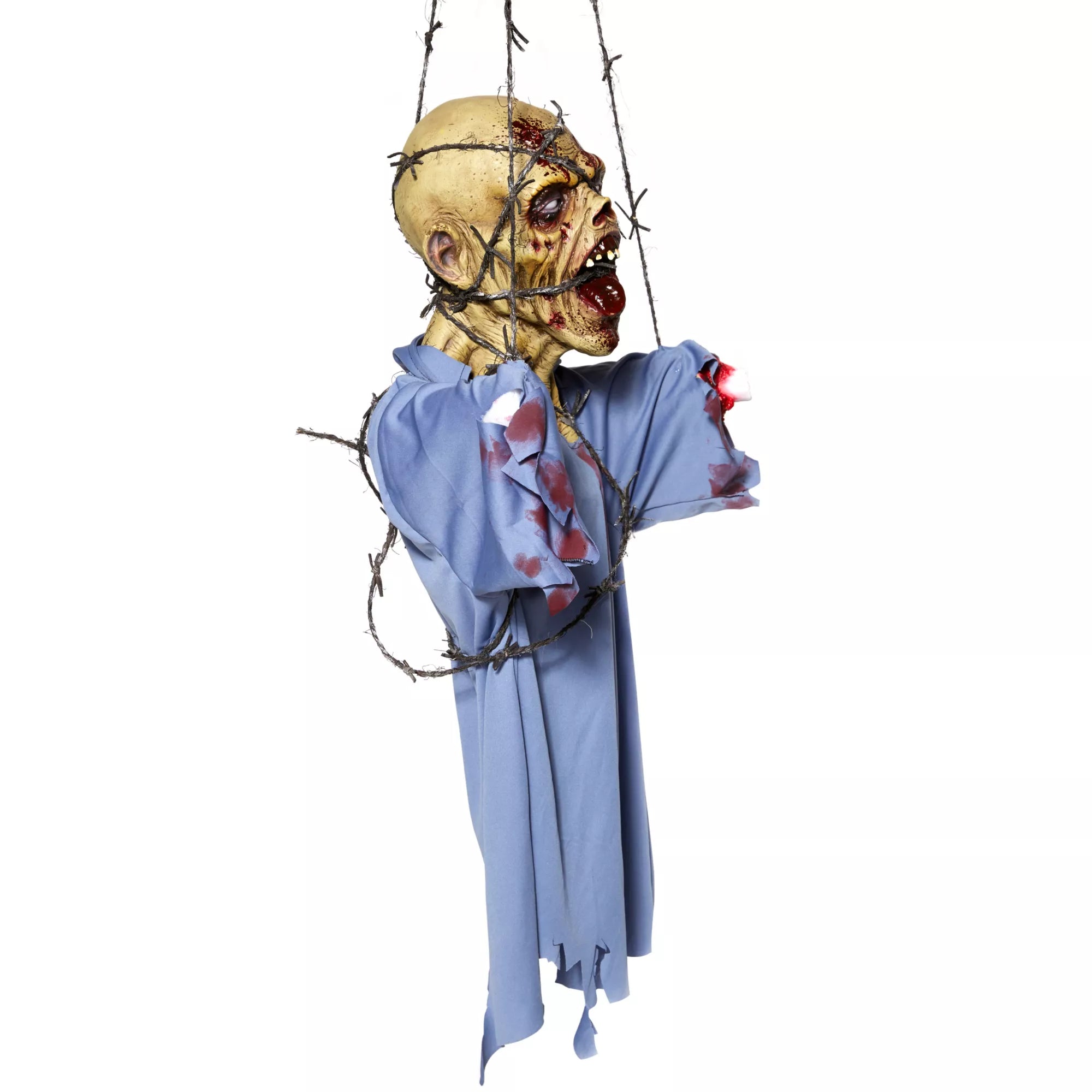 Hanging Barbwire Zombie Decoration
