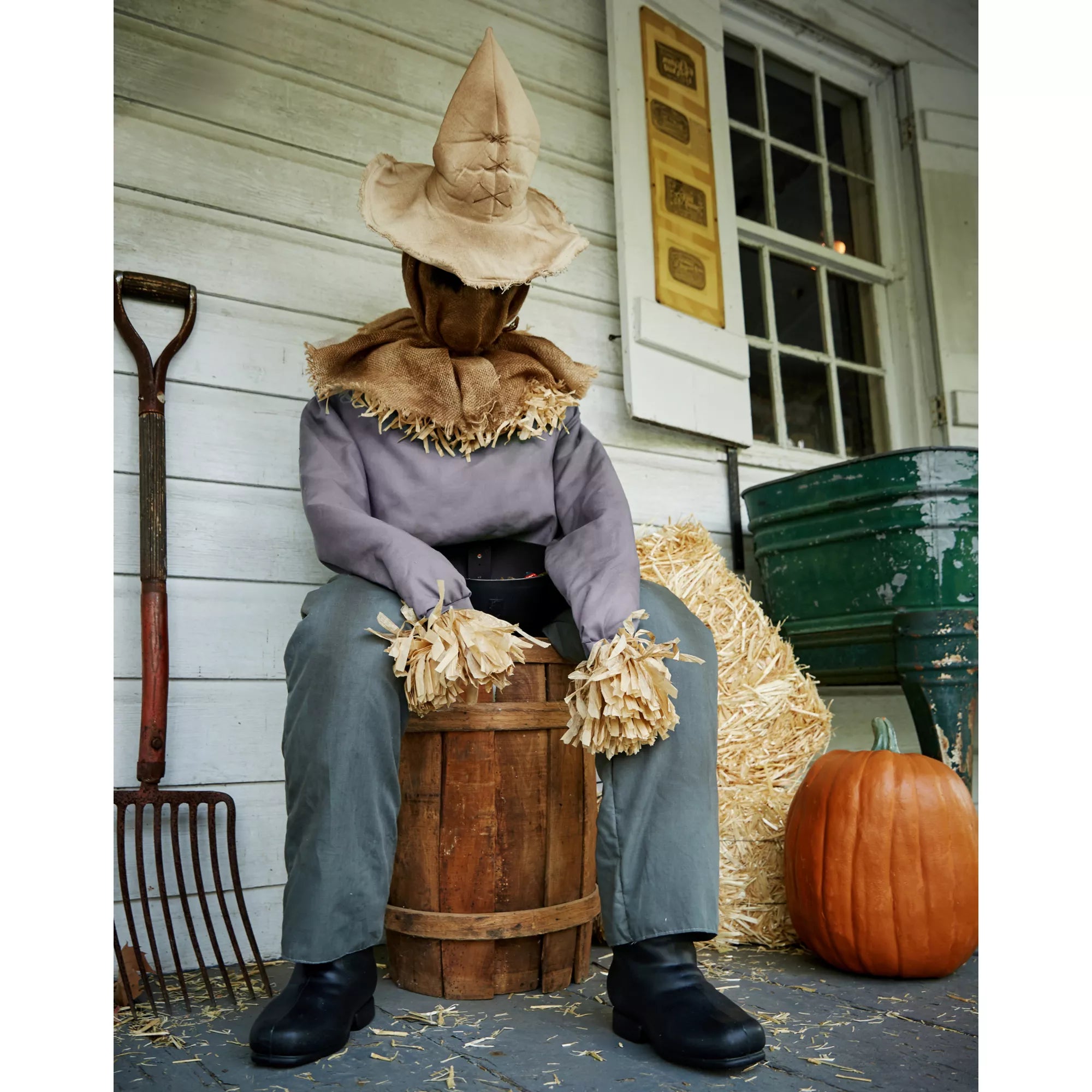 4 Ft 7 In Sitting Scarecrow Animatronic