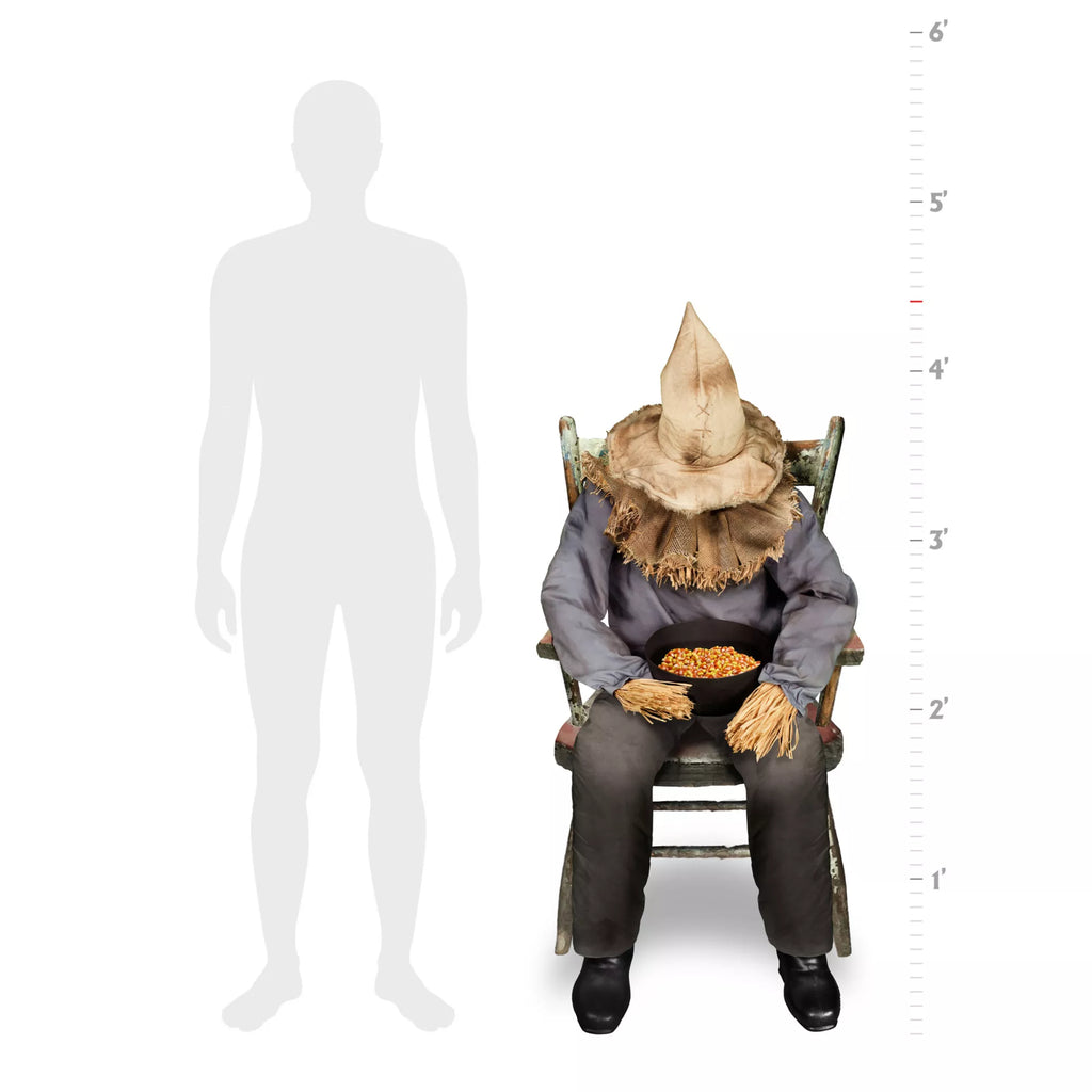 4 Ft 7 In Sitting Scarecrow Animatronic