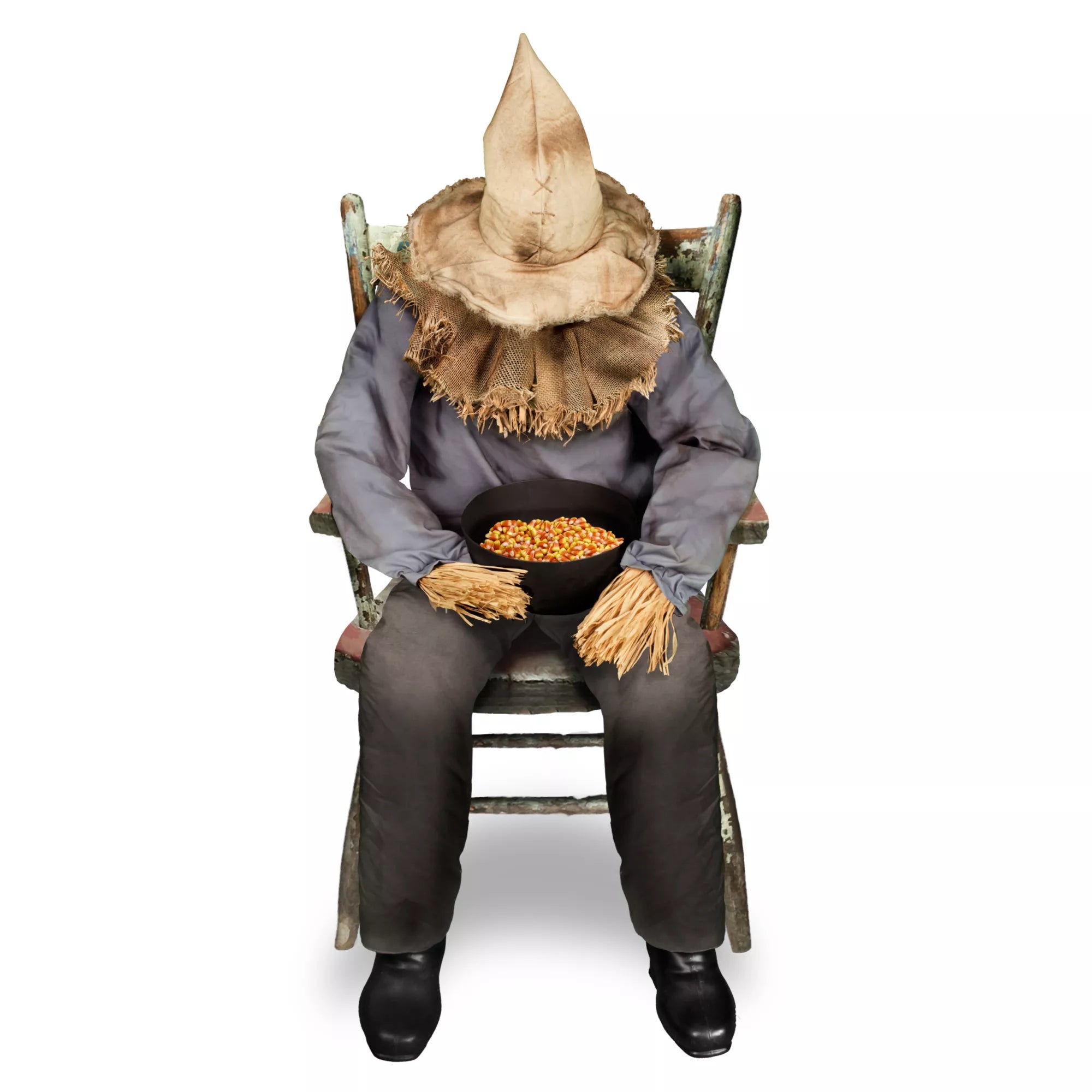 4 Ft 7 In Sitting Scarecrow Animatronic