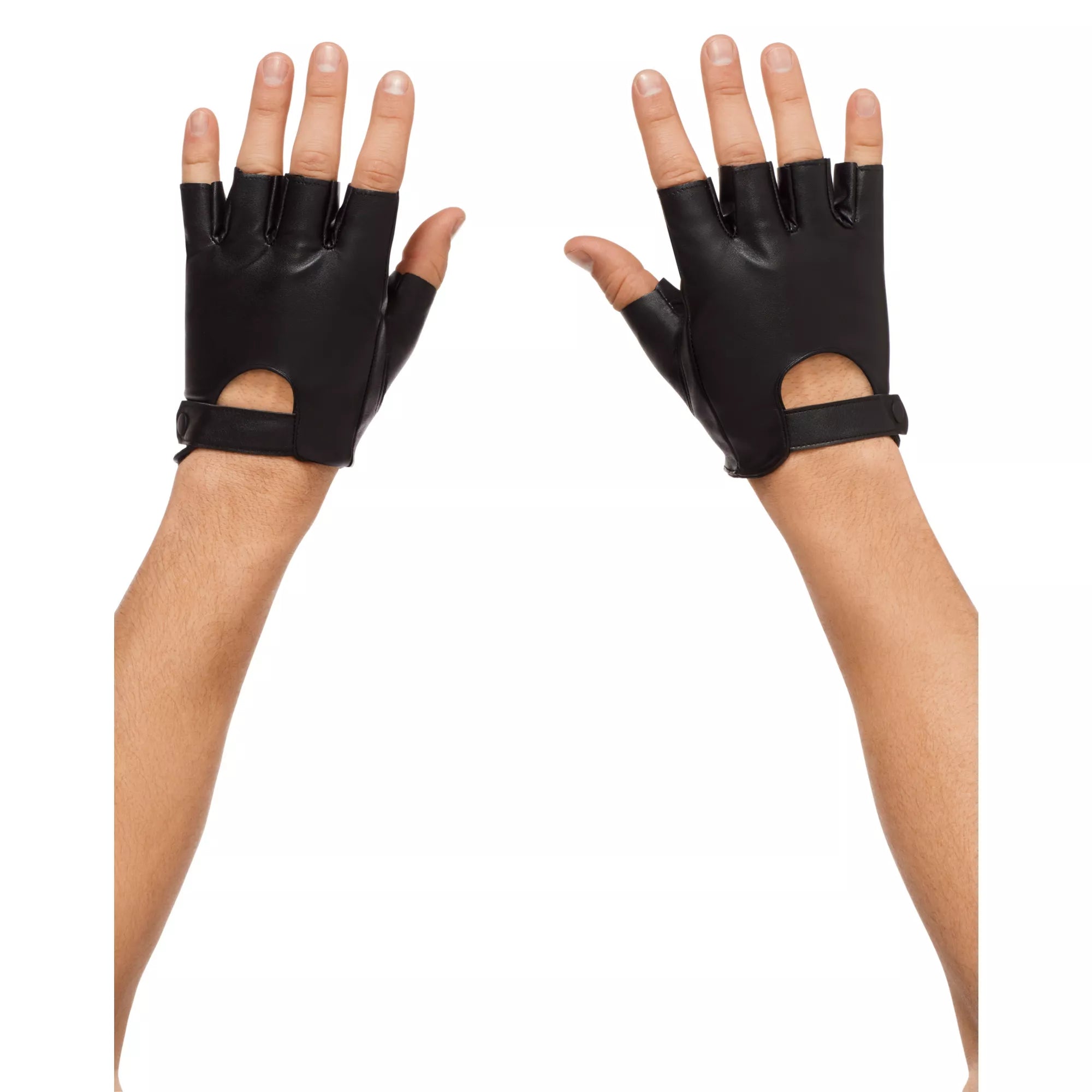 Fingerless Faux Leather Gloves