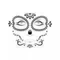 Black and White Sugar Skull Face Decal