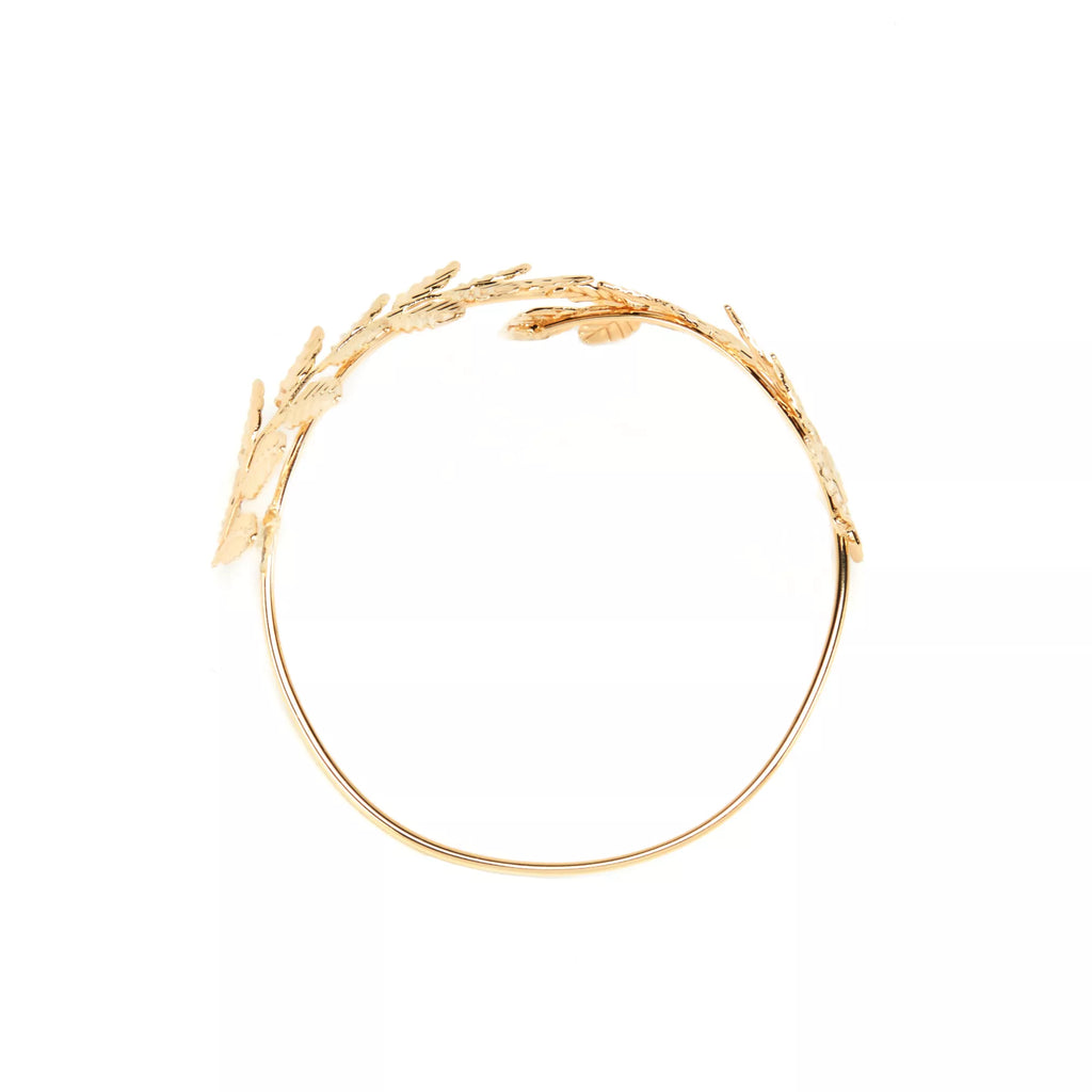 Goldtone Leaf Arm Cuff