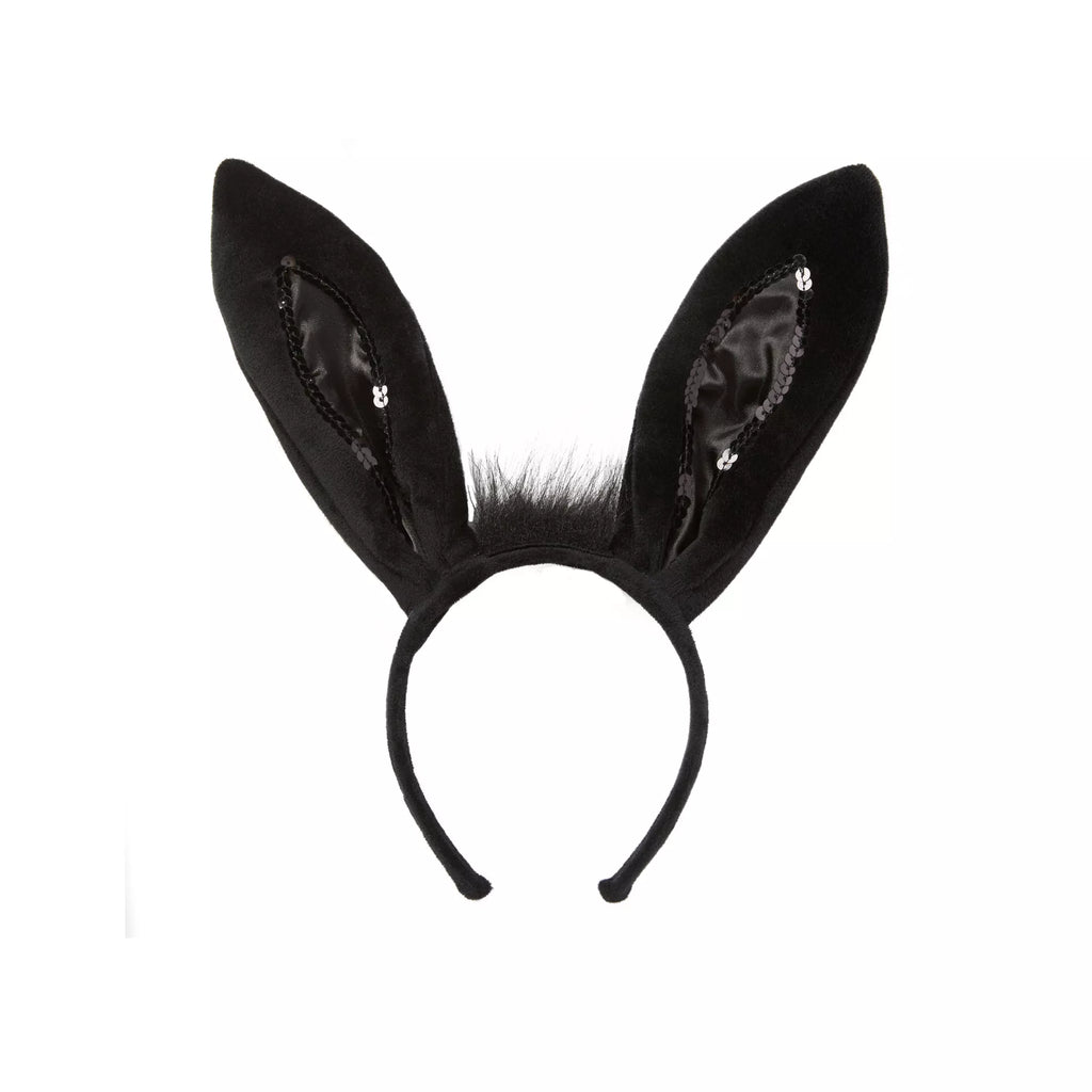 Black Sequinned Trimmed Bunny Ears