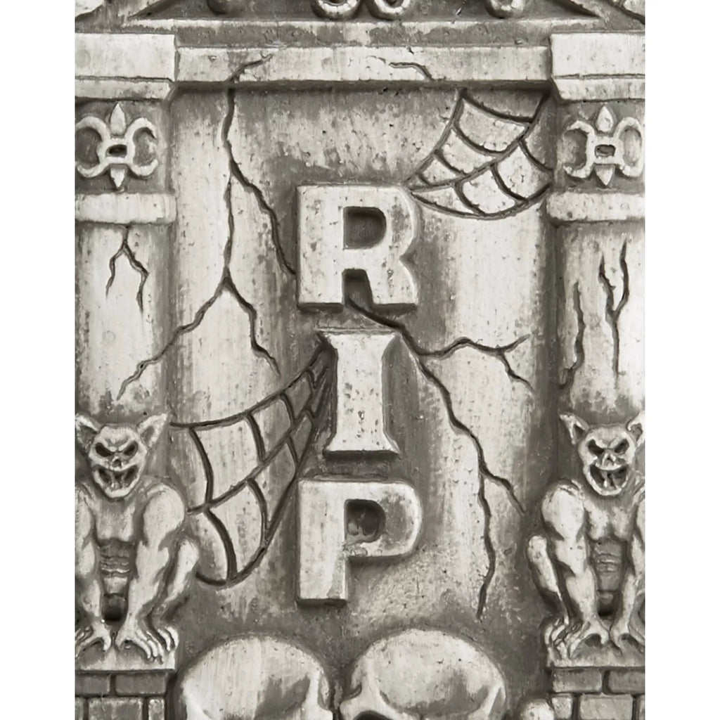 2 Ft Skull and Gargoyle Tombstone