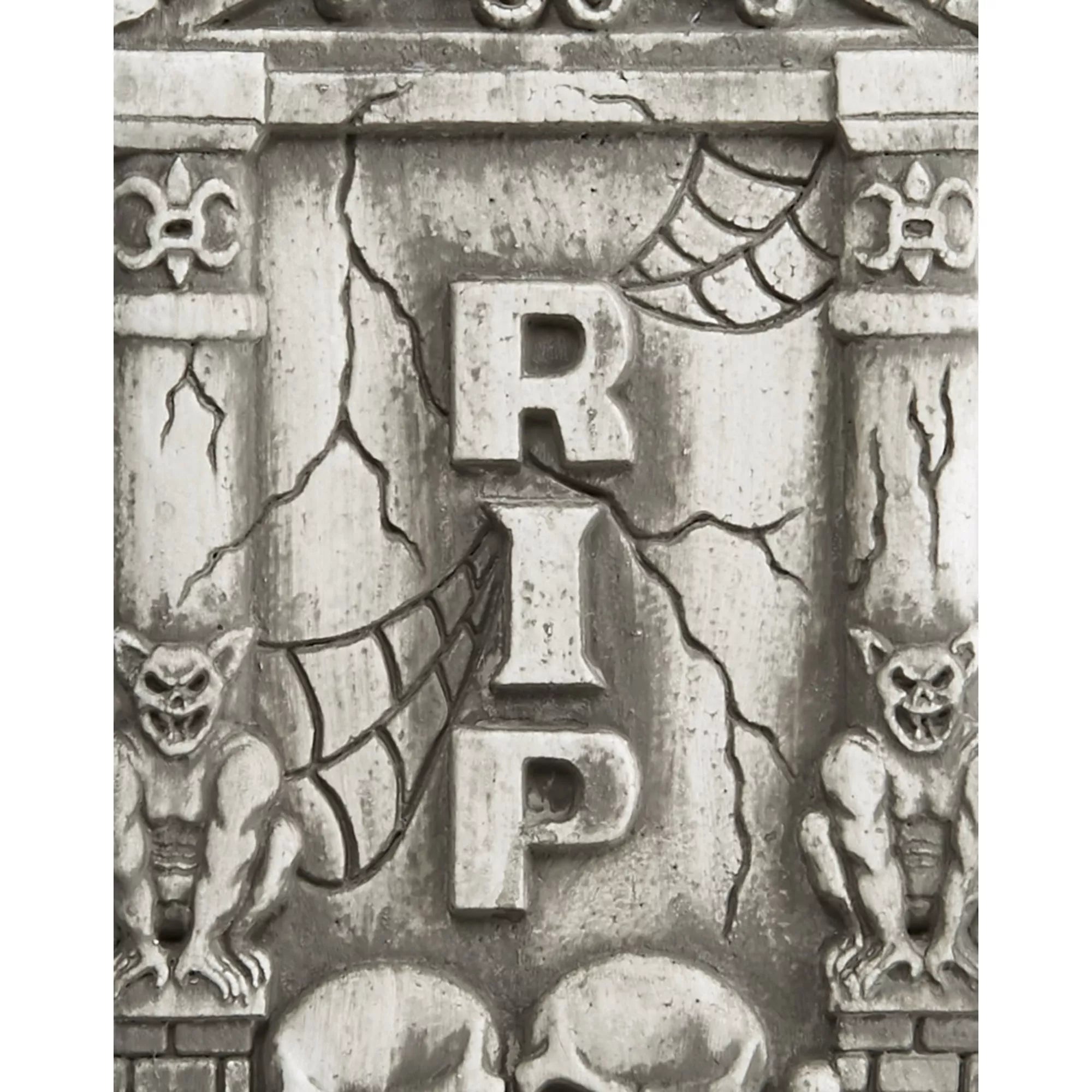 2 Ft Skull and Gargoyle Tombstone