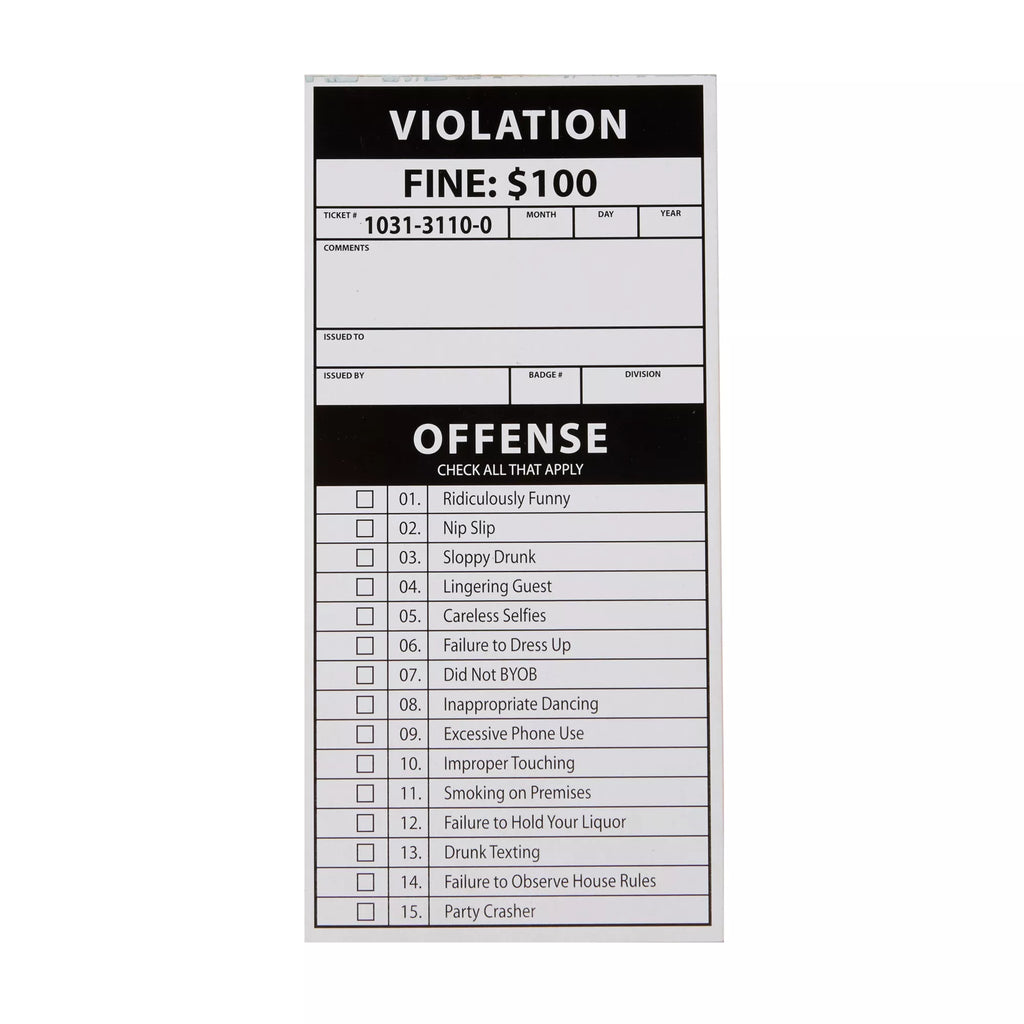 Halloween Party Violation Tickets