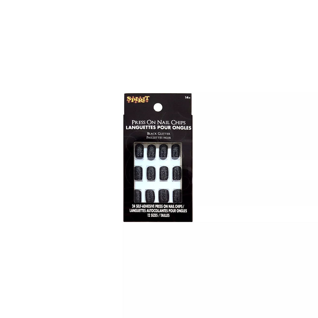 Black Glitter Press-On Nails