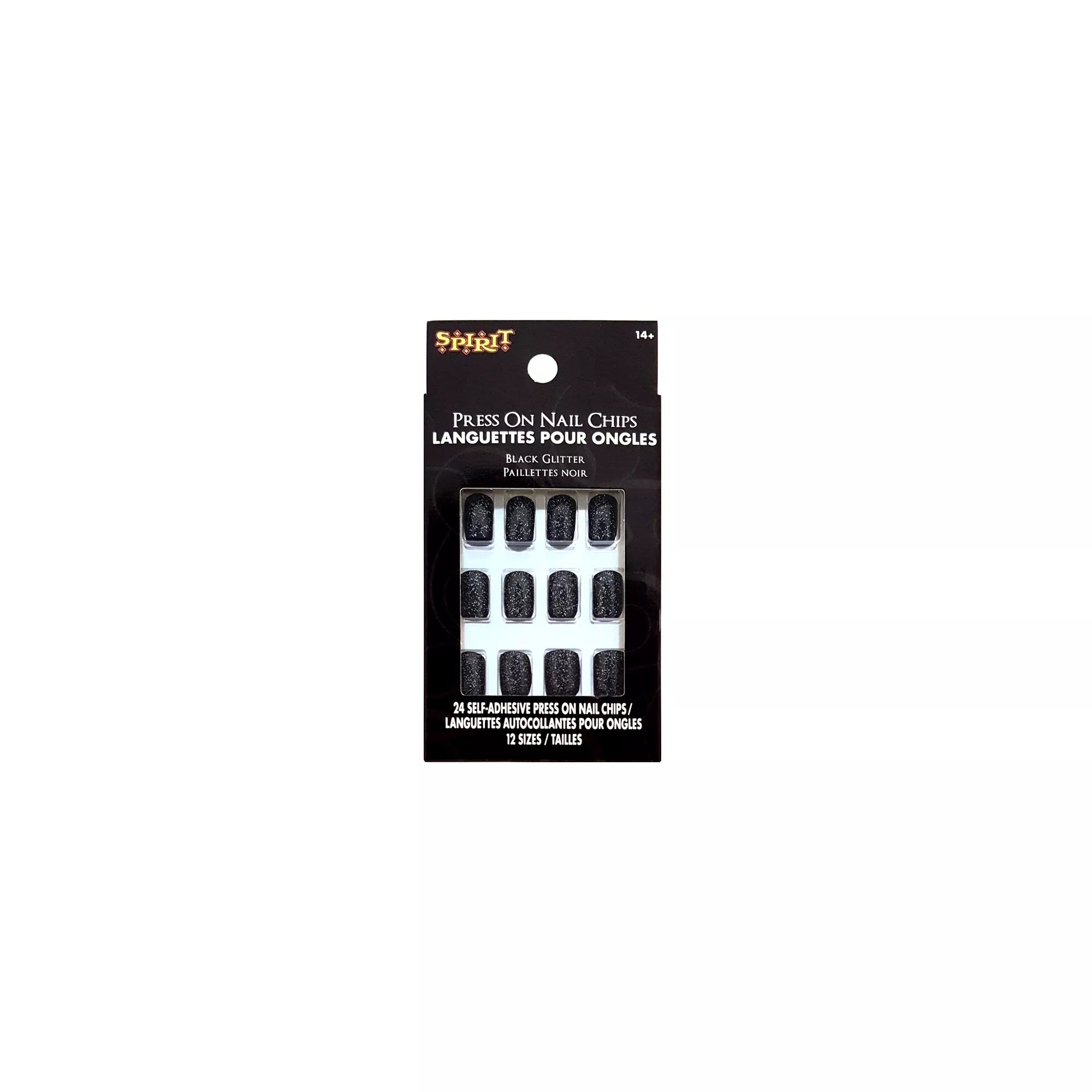 Black Glitter Press-On Nails