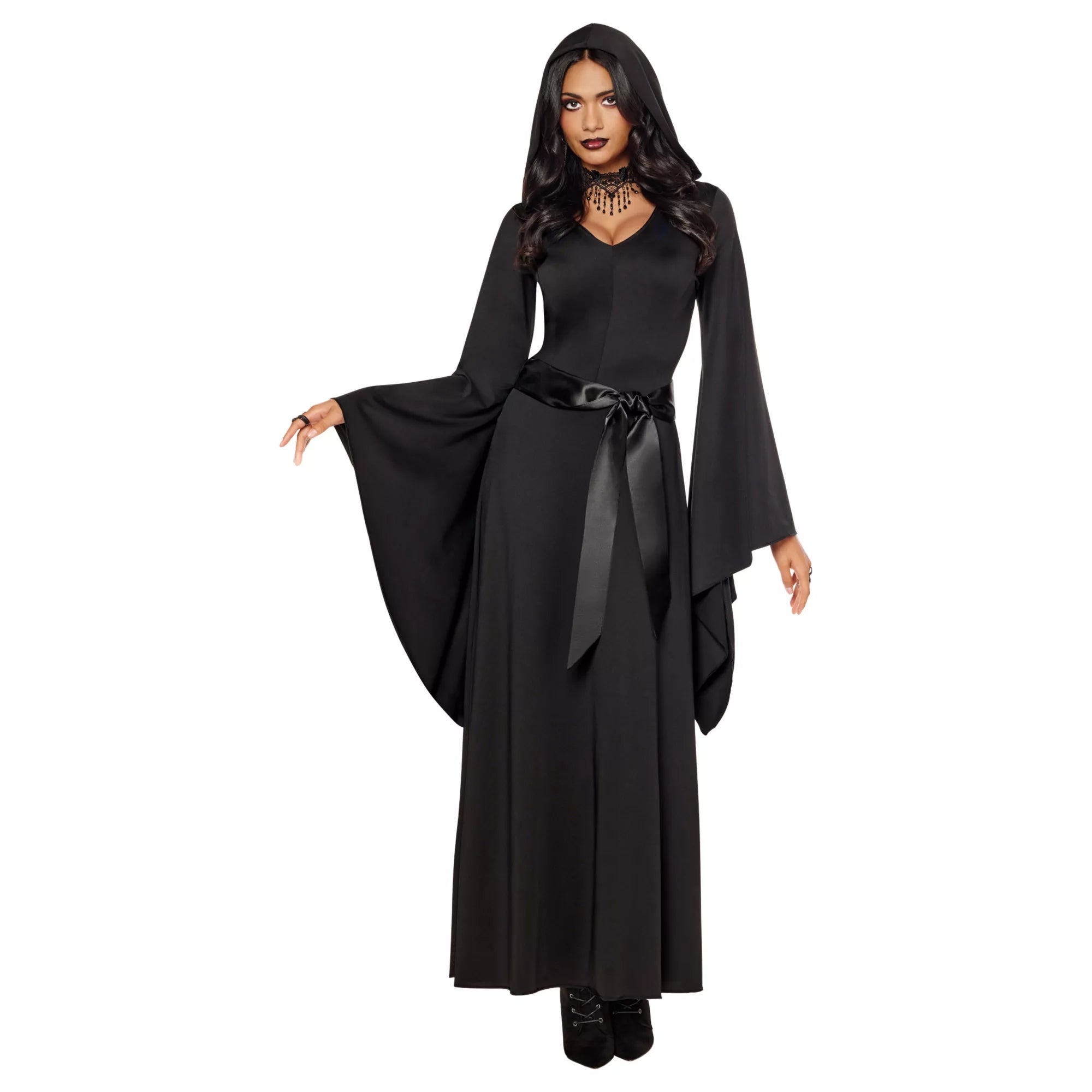 Adult Black Hooded Dress