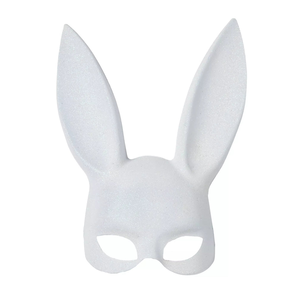 White Glitter Bunny Mask