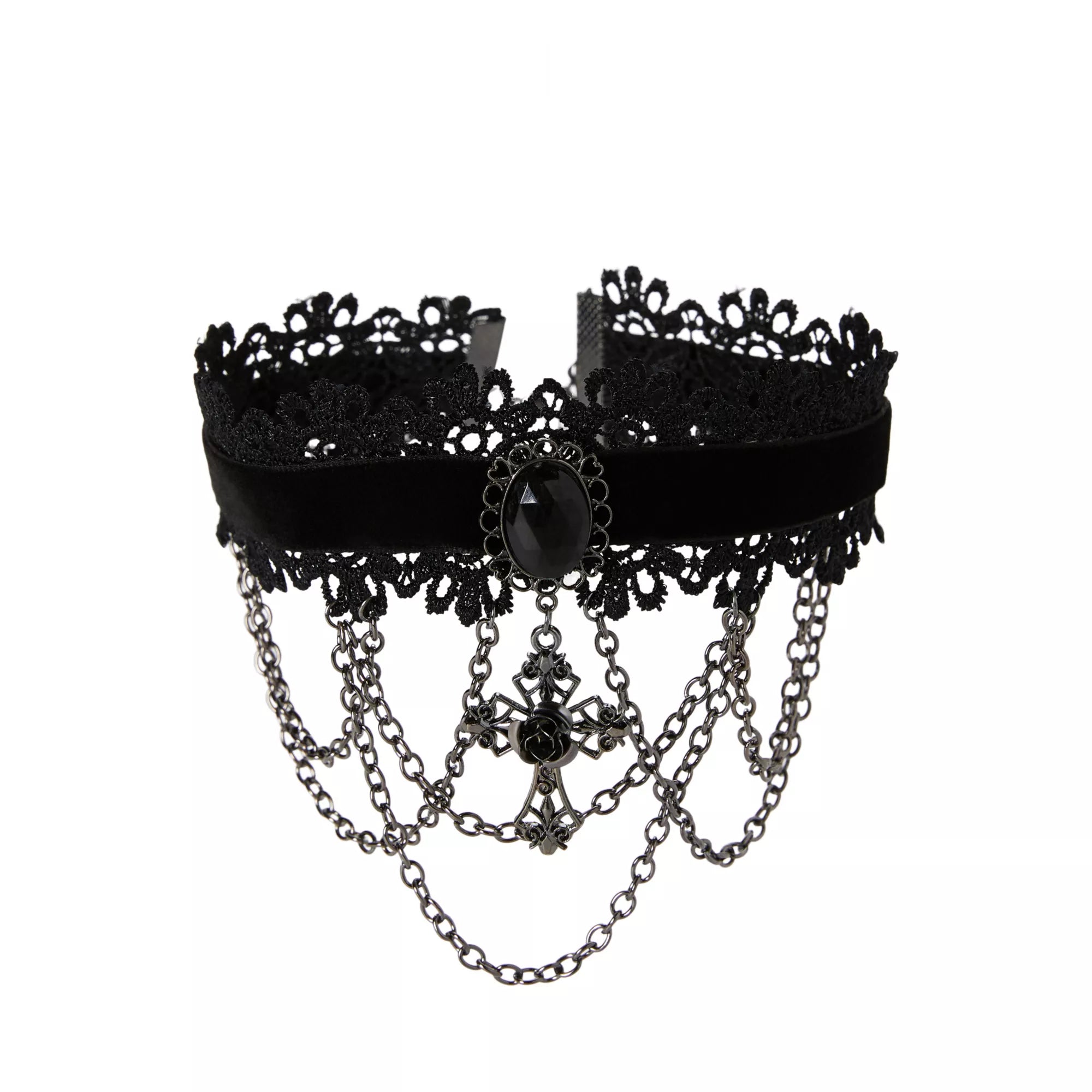 Vampire Cross Lace Choker Necklace