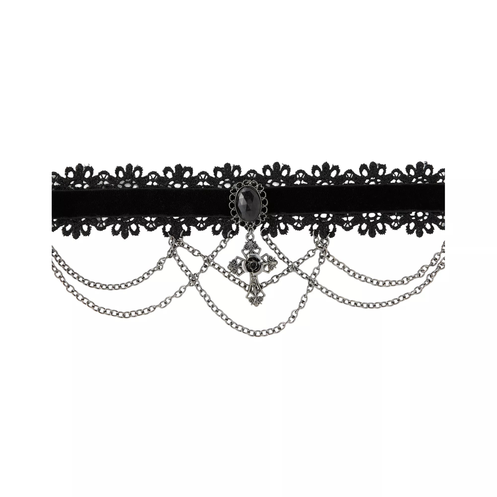 Vampire Cross Lace Choker Necklace