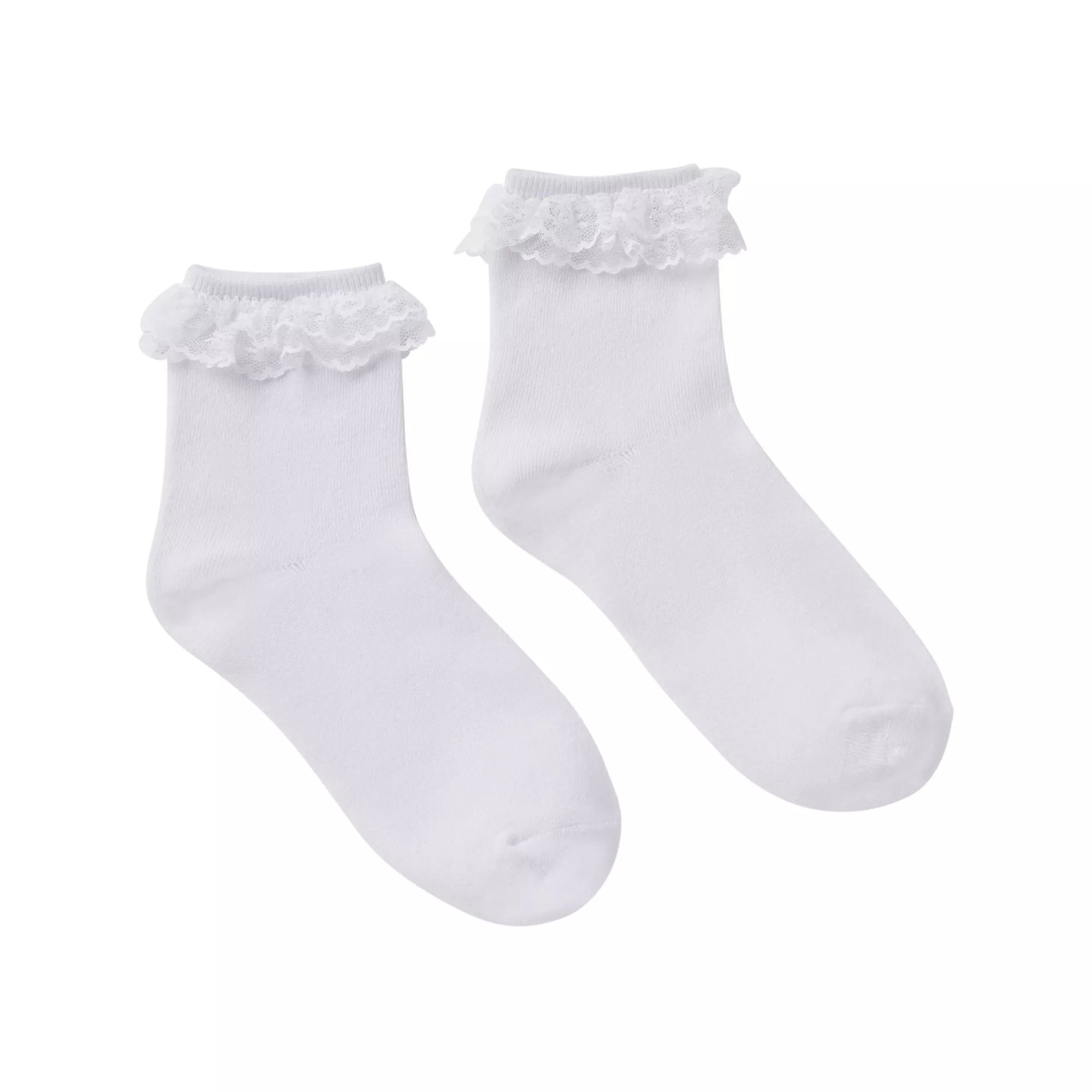 White Lace Top Ankle Socks