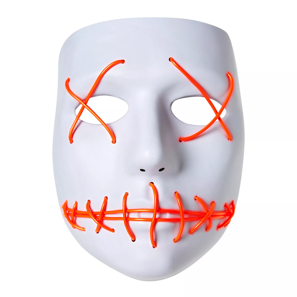 White and Red EL Wire Half Mask