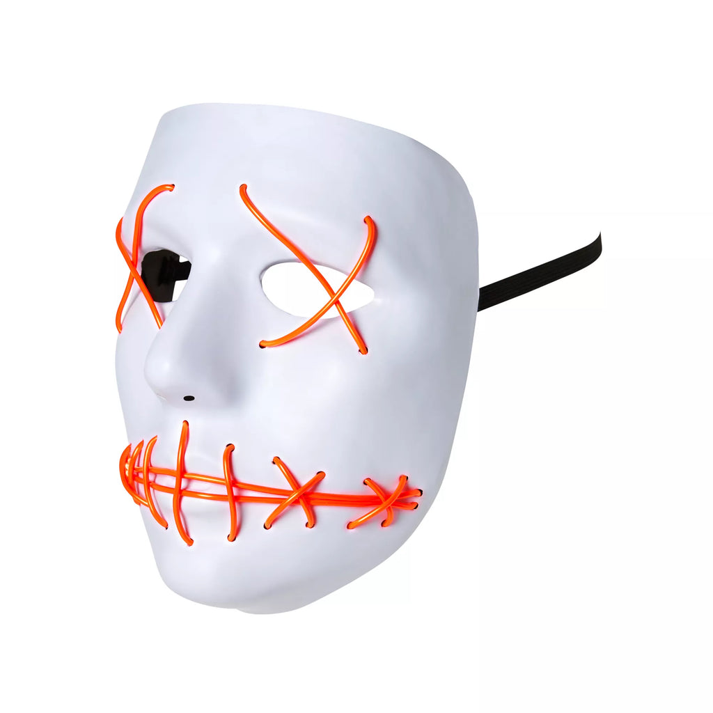 White and Red EL Wire Half Mask