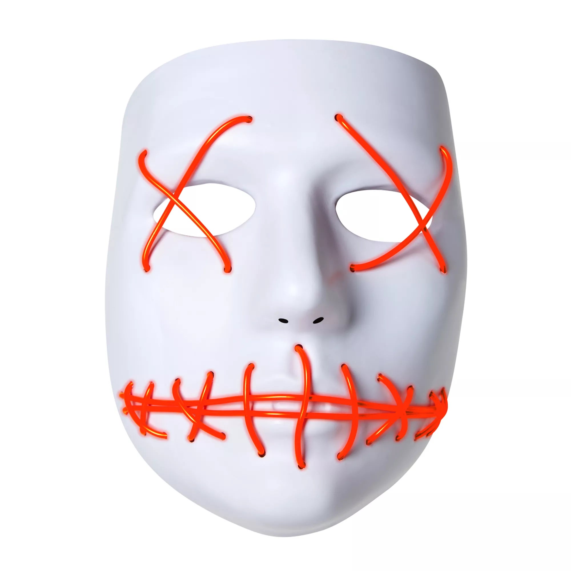 White and Red EL Wire Half Mask