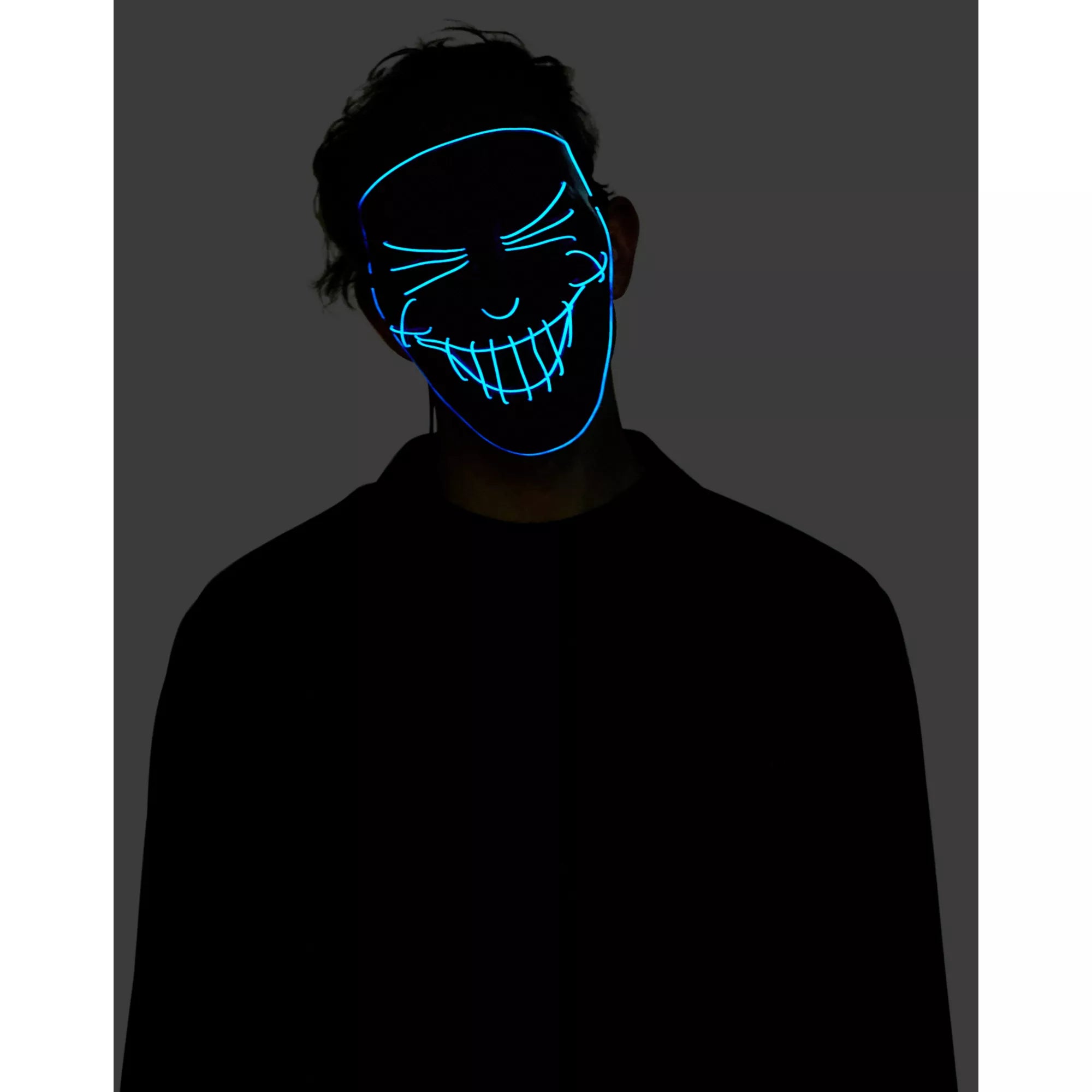 Black and Blue EL Wire Half Mask
