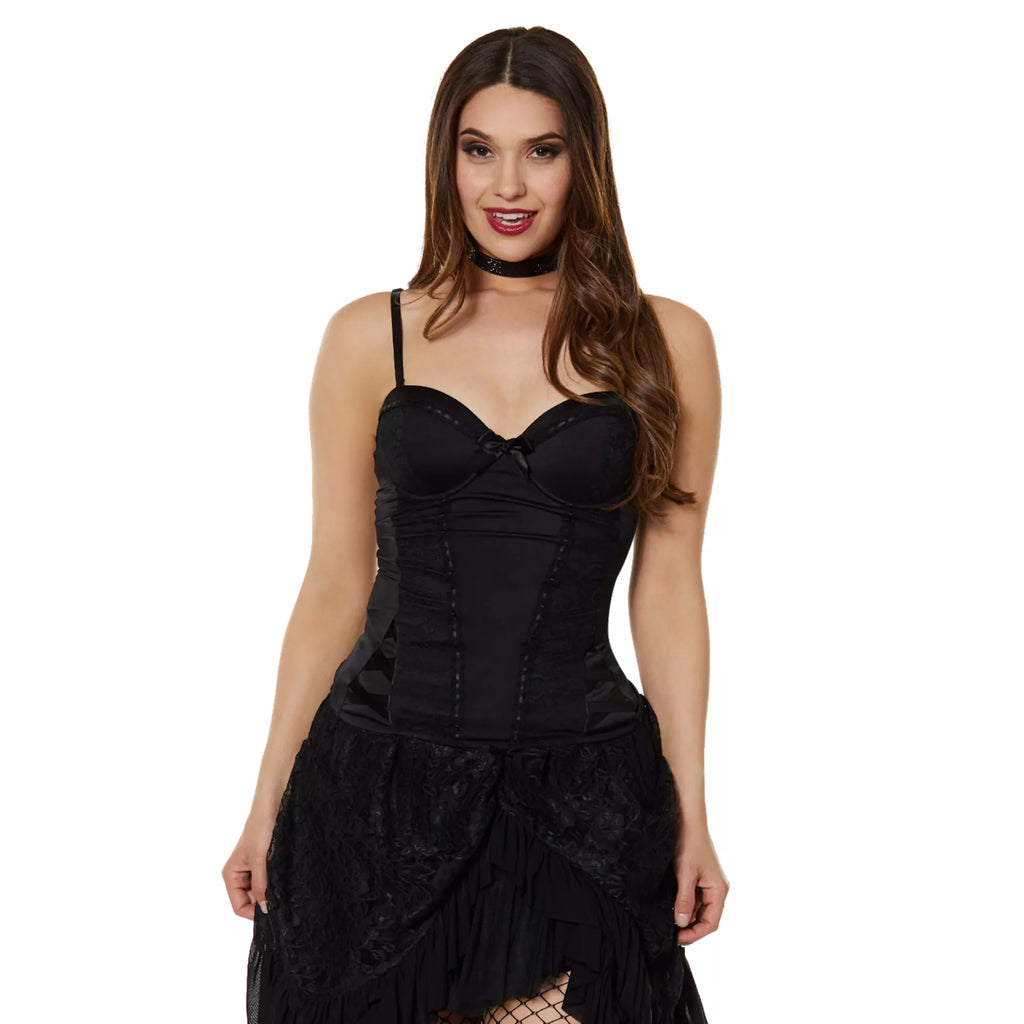 Black Beaded Lace Corset